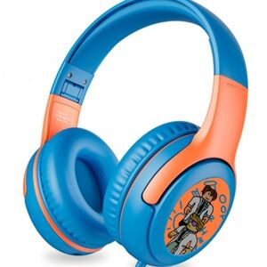 Roblox Blue/Orange Kids Over-Ear Wired Headphones Foldable 3.5mm Jack